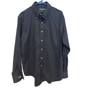 Lauren Ralph Lauren Men's Long Sleeve Dress Shirt 16 1/2 34/35 Cotton Blue Green